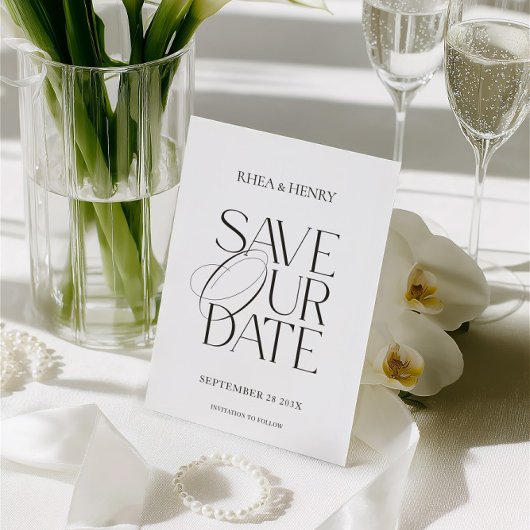 Modern Classic Save the Date Wedding Card