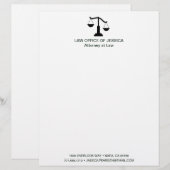 Modern Classic Scales Of Justice Law Letterhead Briefbogen (Vorne/Hinten)