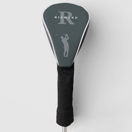 Modern Classic Simple Monogrammed Green Custom Golf Headcover (Vorderseite)