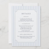 Modern Classic Stripes Blue All in one  Wedding Einladung (Rückseite)