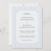 Modern Classic Stripes Dusty Blue Photo Wedding  Einladung (Vorderseite)
