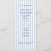 Modern Classic Stripes Dusty Blue Vintage Wedding Programm (Rückseite)