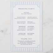 Modern Classic Stripes Dusty Blue Wedding Program (Rückseite)
