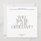 Modern Classic Wedding Officiant Proposal Card Einladung (Vorderseite)
