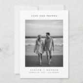 Modern Classic Wedding Photo Dankeskarte (Vorderseite)