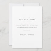 Modern Classic Wedding Photo Dankeskarte (Rückseite)