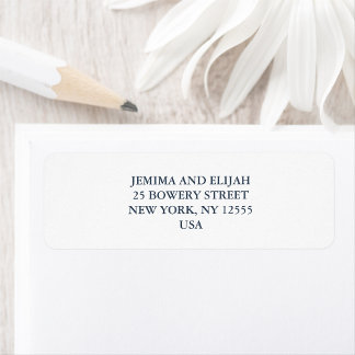 Modern Classic Wedding Return Address