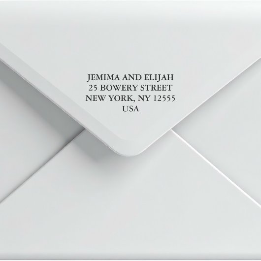 Modern Classic Wedding Return Address Gummistempel