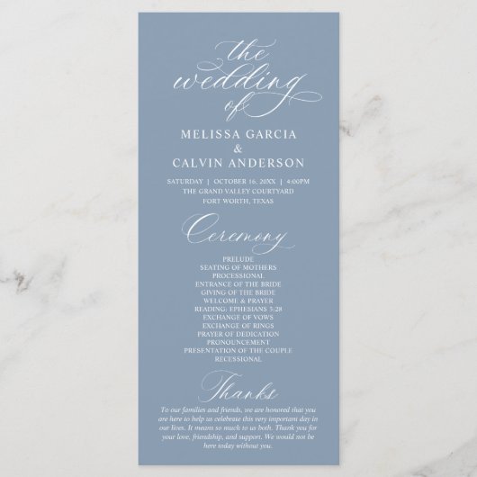 Modern Classy Elegant Wedding Ceremony Programm (Vorderseite)