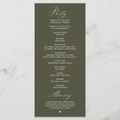 Modern Classy Elegant Wedding Ceremony Programm (Rückseite)