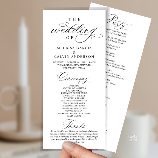 Modern Classy Elegant Wedding Ceremony Programm
