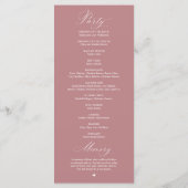 Modern Classy Elegant Wedding Ceremony Programm (Rückseite)