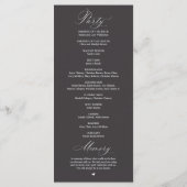 Modern Classy Elegant Wedding Ceremony Programm (Rückseite)