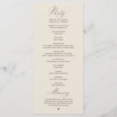 Modern Classy Elegant Wedding Ceremony Programm (Rückseite)