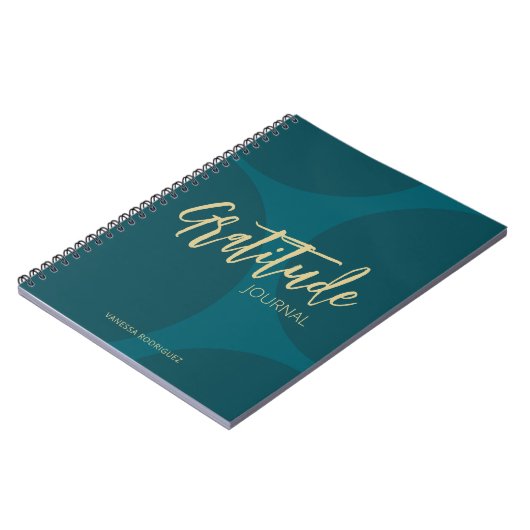 Modern Classy Turquoise Green Gold Script  Notizblock (Linke Seite)