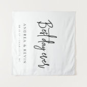 Modern Classy Wedding Best Day Ever Welcome Sign Wandteppich (Vorderseite (Horizontal))