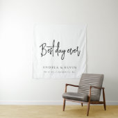 Modern Classy Wedding Best Day Ever Welcome Sign Wandteppich (Beispiel)