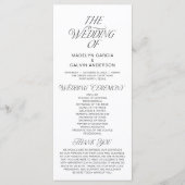Modern Classy Wedding Ceremony Order Programm (Vorderseite)