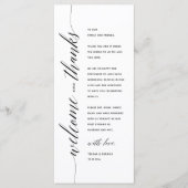 Modern Classy Wedding Dinner Thank You Card Programm (Vorderseite)