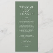 Modern Classy Wedding Reception Thank You Card Programm (Vorderseite)