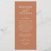 Modern Classy Wedding Reception Thank You Card Programm (Vorderseite)