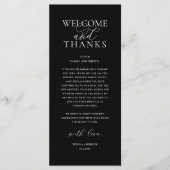 Modern Classy Wedding Reception Thank You Card Programm (Vorderseite)
