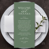 Modern Classy Wedding Reception Thank You Card Programm