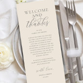 Modern Classy Wedding Reception Thank You Card Programm