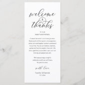 Modern Classy Wedding Reception Thank You Card Programm (Vorderseite)