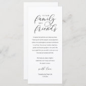 Modern Classy Wedding Reception Thank You Card Programm (Vorne/Hinten)