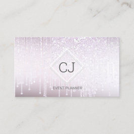 Modern Classy White Glitzer Crystal Drilling Logo Visitenkarte