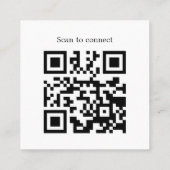 Modern Clean Bold Black White Consultant QR code Quadratische Visitenkarte (Rückseite)