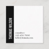 Modern Clean Bold Black White Consultant QR code Quadratische Visitenkarte (Vorderseite)