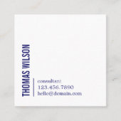 Modern Clean Bold Blue White Consultant QR code Quadratische Visitenkarte (Vorderseite)