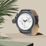 Modern Clean Business Logo Minimal Marke Company Armbanduhr<br><div class="desc">Benutzerdefinierte Uhr mit einem einfachen minimalen Design. Fügen Sie Ihr Logo und Text hinzu.</div>