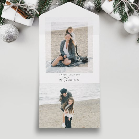 Modern Clean Chic Holiday Photo All-in-One Card All In One Einladung