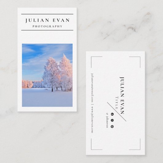 Modern Clean Fotografy Business Card Visitenkarte (Vorne/Hinten)