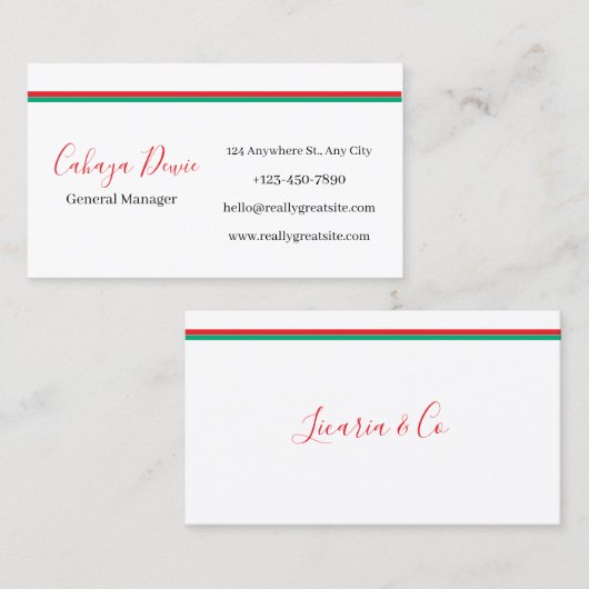 Modern Clean Line Business Cards Visitenkarte (Vorne/Hinten)