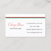Modern Clean Line Business Cards Visitenkarte (Vorderseite)