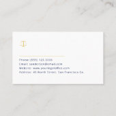 Modern clean navy blue attorney at law name visitenkarte (Rückseite)