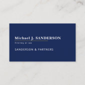Modern clean navy blue attorney at law name visitenkarte (Vorderseite)