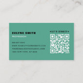 Modern Clean Pastel Blue QR Code Typografie Script Visitenkarte (Rückseite)