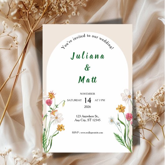 Modern Clean Wedding Invitation Template Einladung