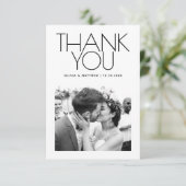 Modern Clean Wedding | Minimalist Elegant Photo Dankeskarte (Stehend Vorderseite)