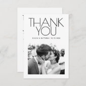 Modern Clean Wedding | Minimalist Elegant Photo Dankeskarte (Vorne/Hinten)