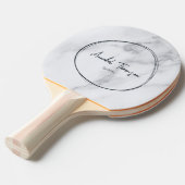 Modern Clean White Marble Name in Drawn Circle  Tischtennis Schläger (Vorderseite)