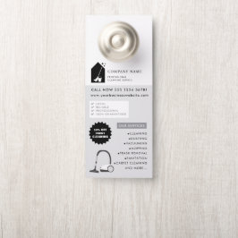 Modern Cleaning Cleaner Service Logo Gray QR Code Türanhänger