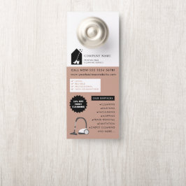 Modern Cleaning Cleaner Service Logo Green QR Code Türanhänger