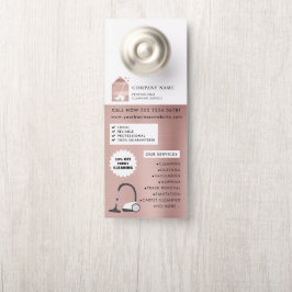 Modern Cleaning Cleaner Service Logo Rose Gold Türanhänger