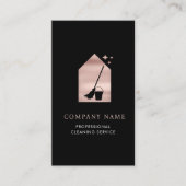 Modern Cleaning Cleaner Service Logo Rose Gold Visitenkarte (Vorderseite)